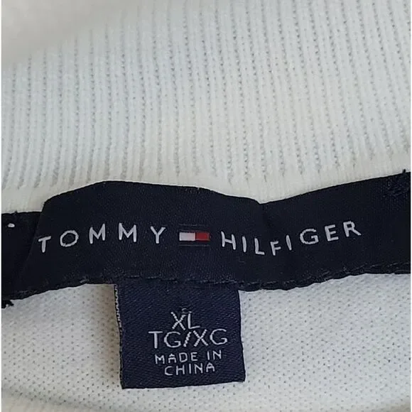 Tommy Hilfiger Striped White, Black, and Gold Turtleneck Sweater Size XL - Picture 5 of 6